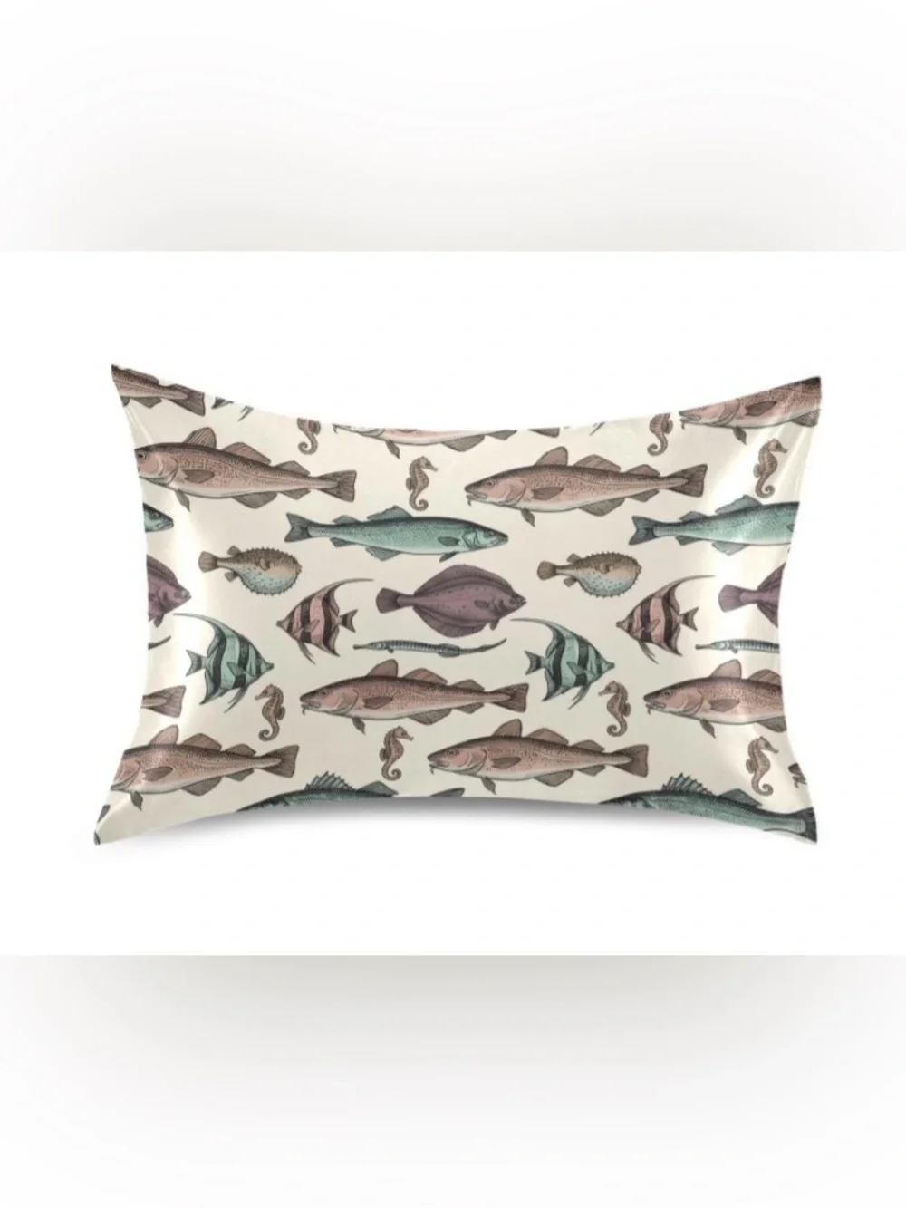 Nautical Silk Pillowcase for Hair & Skin Standard Size 20x26” - BEIGE